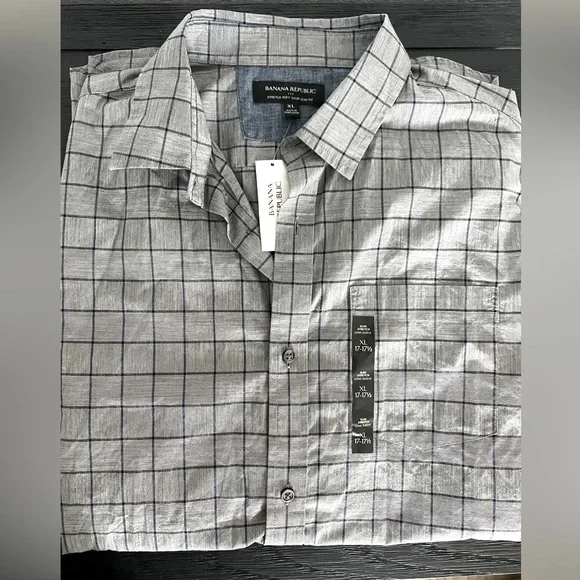 Banana Republic Factory | Shirts | Mens Banana Republic Factory Dress Shirt  In Grey Windowpane | Poshmark